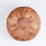 TAN LEATHER POUFS - LOST LITTLE ONE