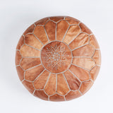 TAN LEATHER POUFS - LOST LITTLE ONE