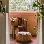 TAN LEATHER POUFS - LOST LITTLE ONE