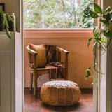 TAN LEATHER POUFS - LOST LITTLE ONE